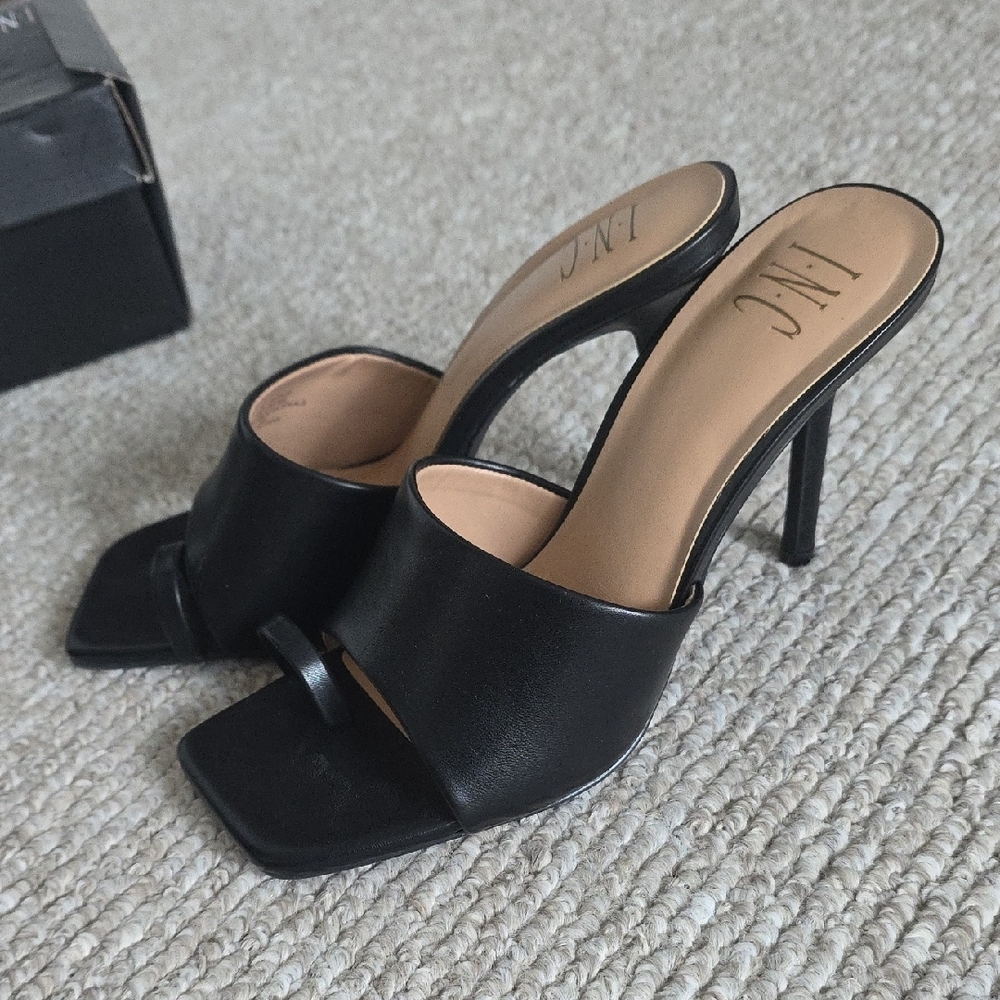 INC International Concepts Black and Tan Stiletto Heels
